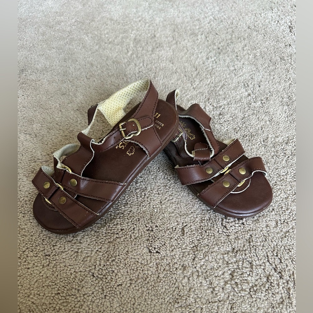 Kids Honors brown leather Sandals 11c